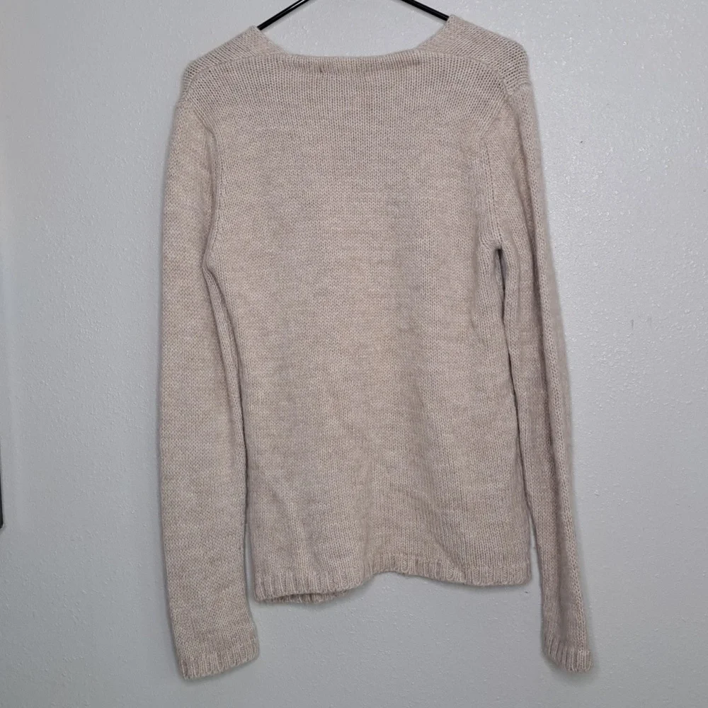 Fairly Women's Merino Wool Alpaca Blend Sweater Long Slv Cream Size 2
